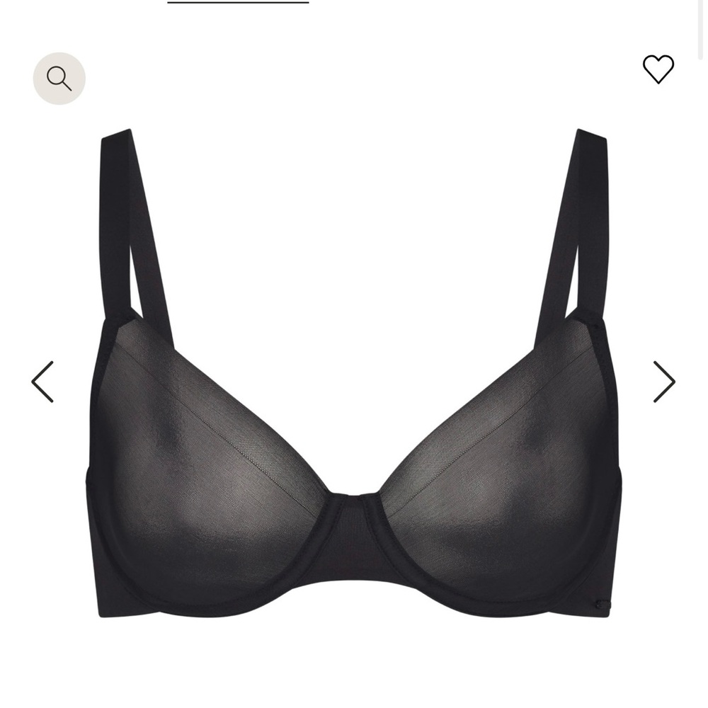 Skims No Show Unlined Demi Bra | 36DD | Onyx & Pink